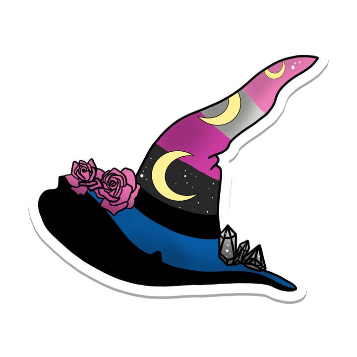 Genderfluid Pride Flag | Witch | Waterproof Sticker | 2.8" for wholesale by Rebel and Siren Stickers