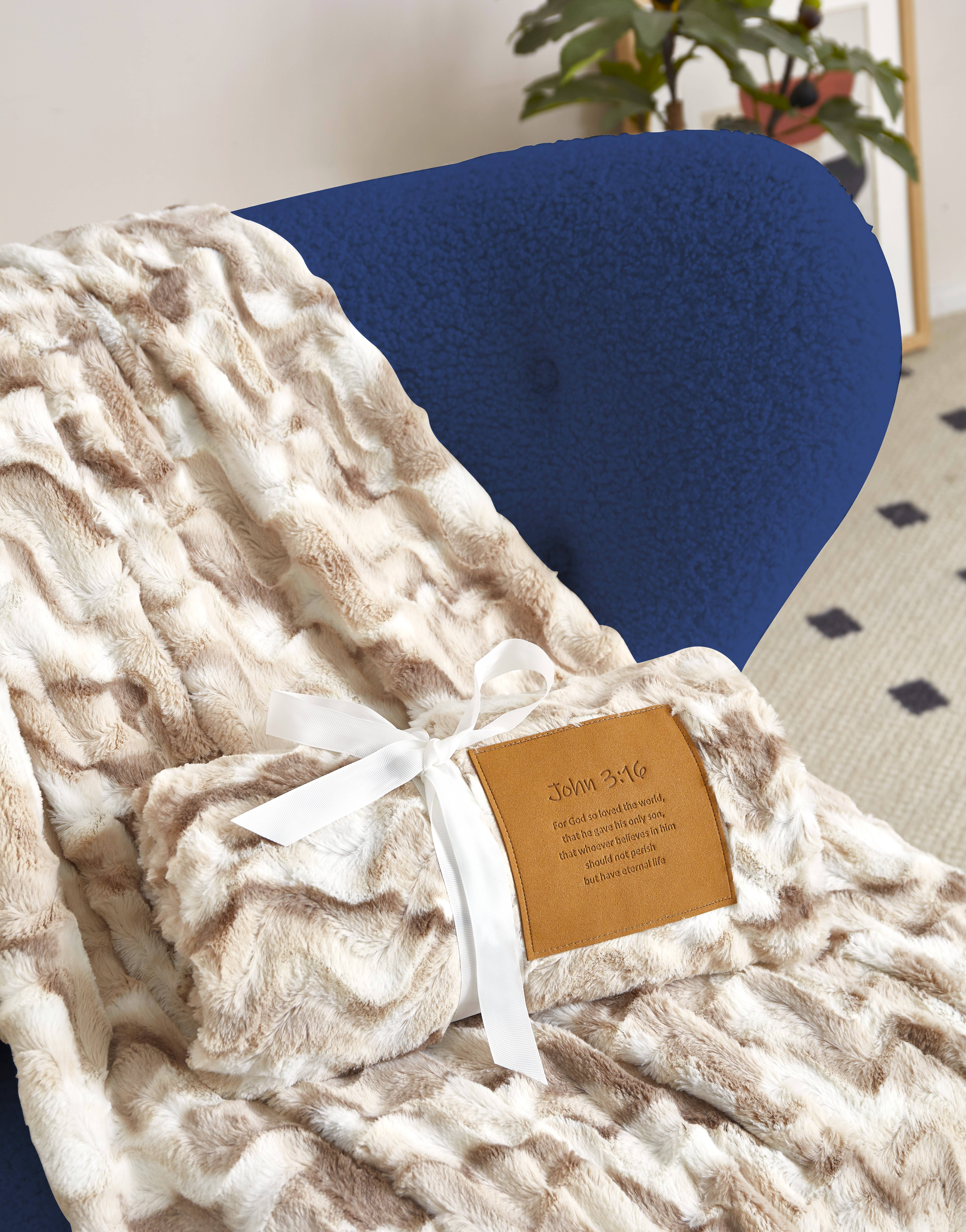 Duke Imports - Wholesale Throw Blanket - "For God So Loved the World" 1-Ply Faux Fur Patch Throw3