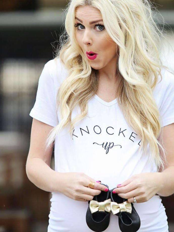 to: little arrows - Wholesale Screen Printed T-Shirt - Women's - Knocked Up Maternity Shirt