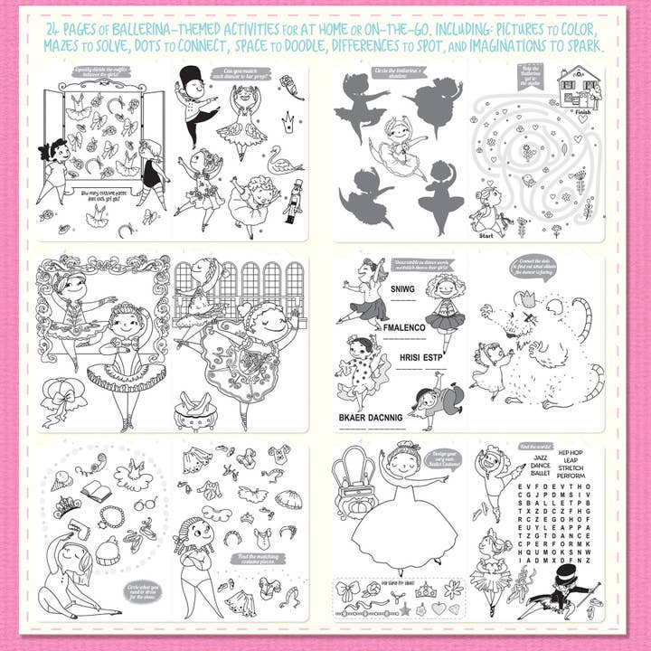 Girl Nation - Wholesale Coloring Book - Kids & Baby - Little Book of Big Fun Activity Book | Pretty Ballerinas