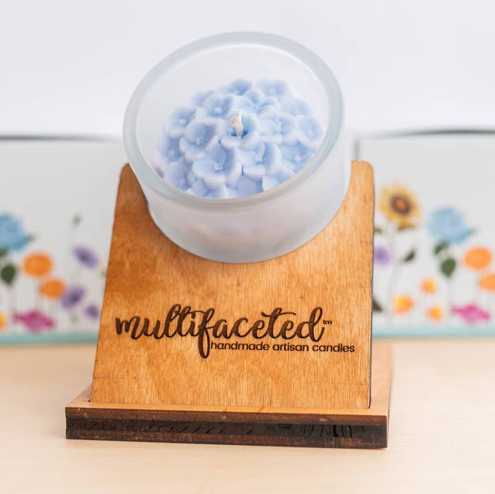 Multifaceted™ Artisan Candles - Wholesale Novelty Candle - Hydrangea Flower Candle, Eco-Friendly Candle, multiple sizes6