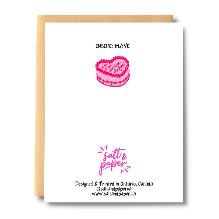 Salt & Paper - Vente Cartes de félicitations - Félicitations pour ton divorce Carte Gâteau