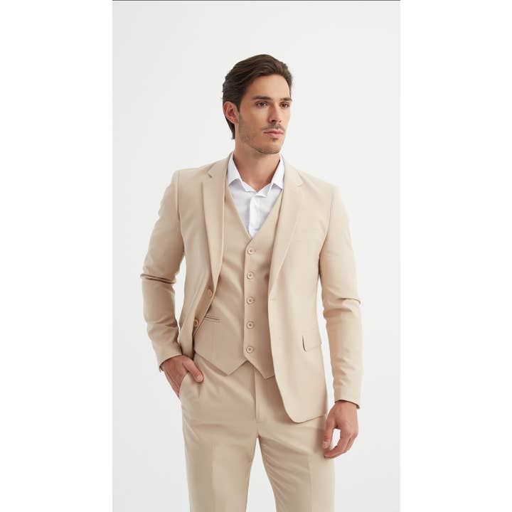 3 pieces suit - Beige for wholesale by Yves Enzo