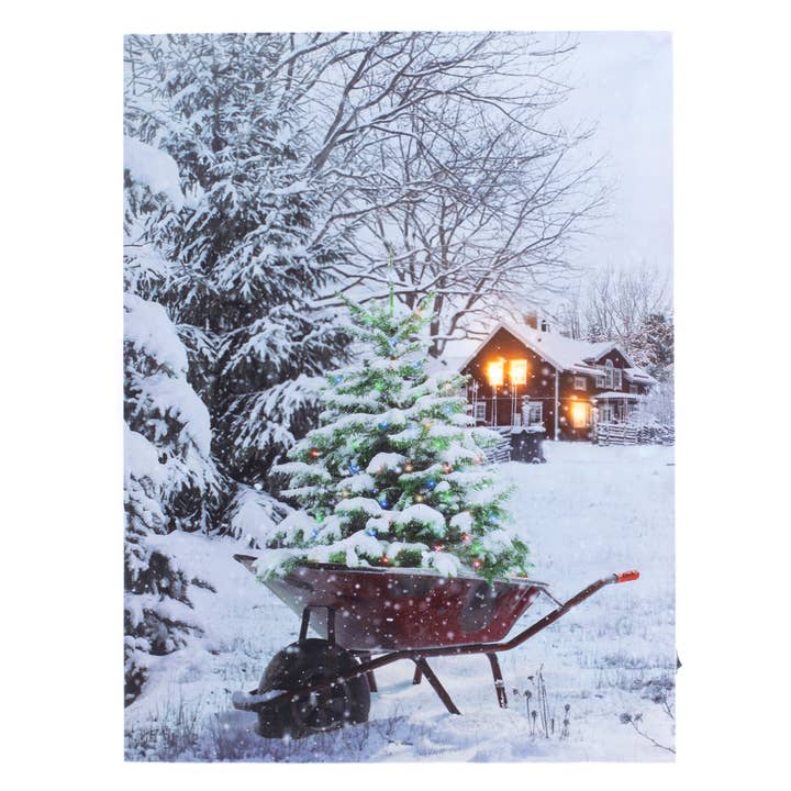 Oak Street Wholesale - Wholesale Christmas Decoration - Light Wheel Barrel