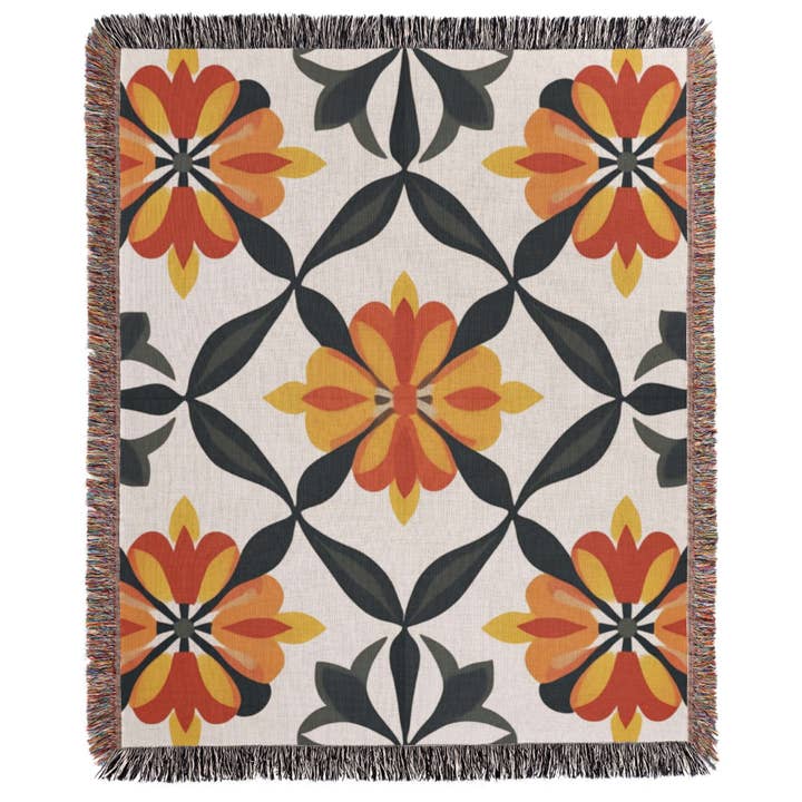 Boho Inspired Pattern Woven Blanket for wholesale by Havelli Studio