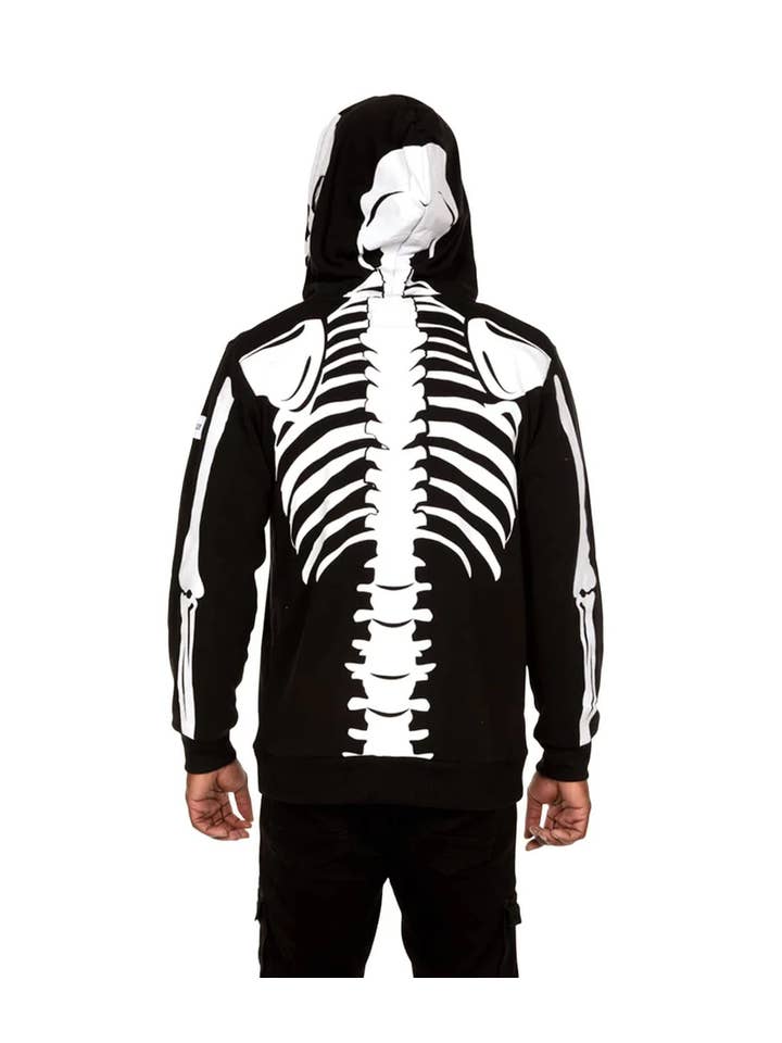 Tipsy Elves - Wholesale Hoodie - Men's - Skeleton Hoodie - Unisex Halloween Zip-Up Sweatshirt