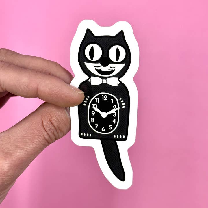 Kit Kat Clock / Water Resistant Sticker for wholesale by Saguaro Creative Co.