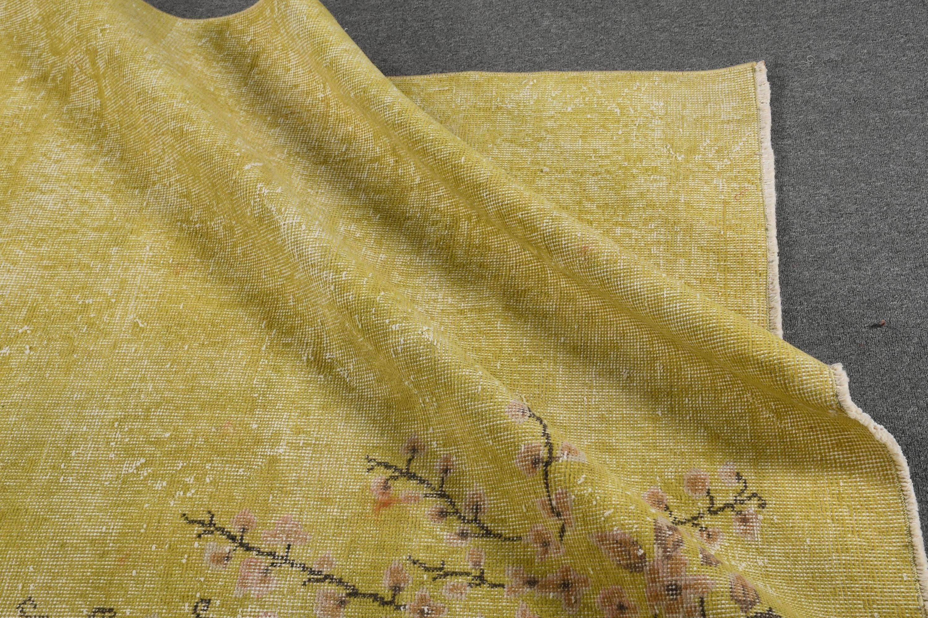 The Loom Wholesale – wholesale Matta – Gul Turkisk Matta, Blommönster, Vintage Ull, SCR-6958