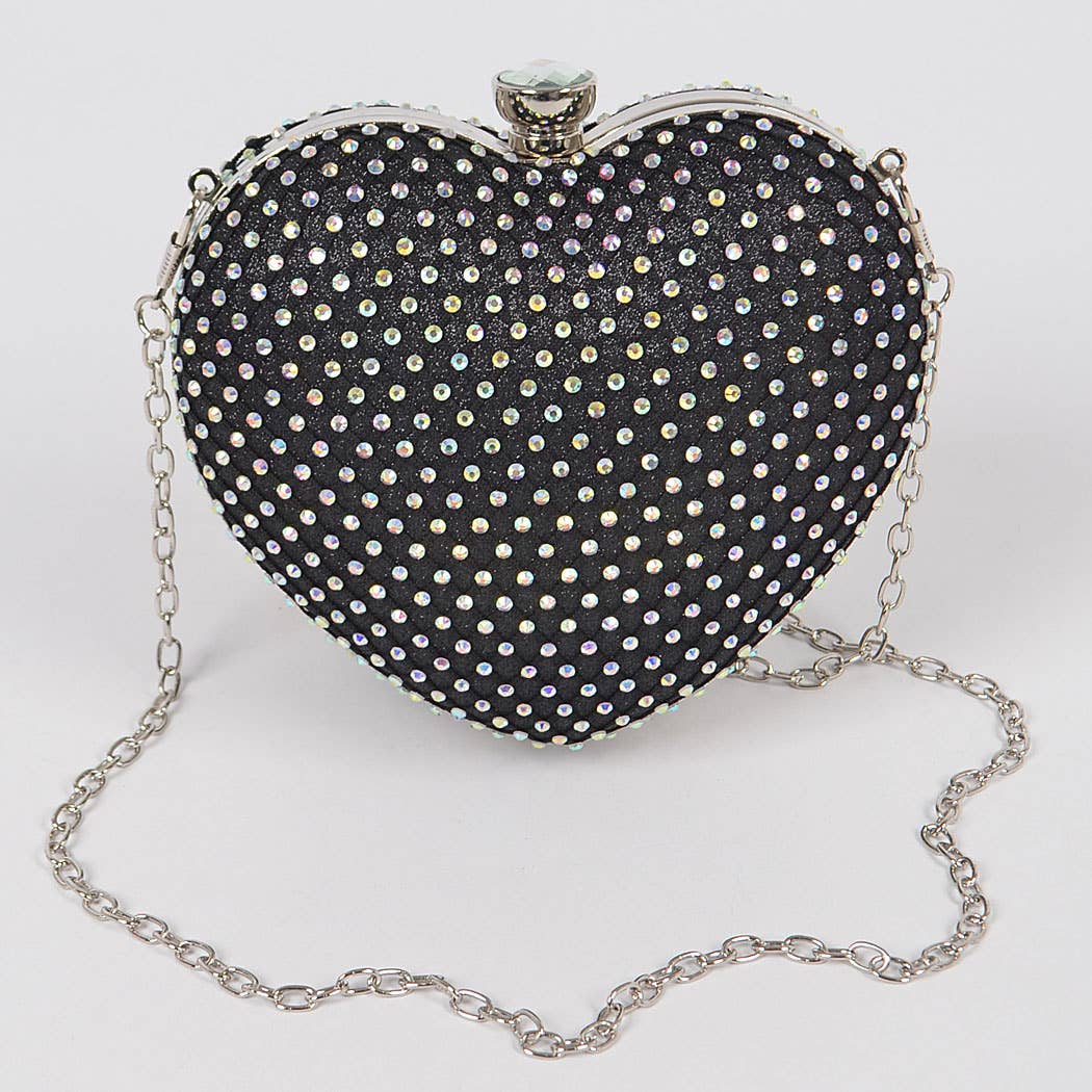 3AM BY H&D ACCESSORIES - Wholesale Clutch Bag - Women's - Heart Rhinestone Clutch0