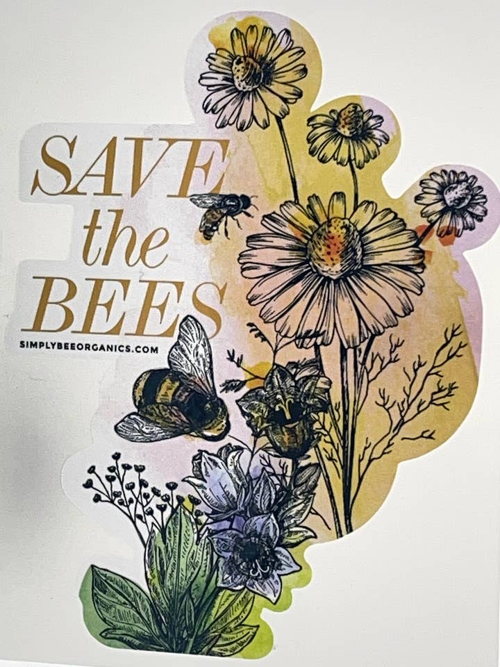 Save the Bees spülmaschinenfester Aufkleber für den Großhandel von Simply Bee Organics