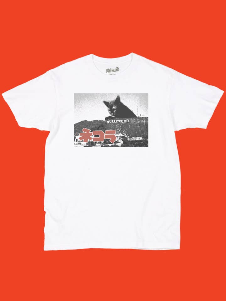 Popkiller Artist Series Kenji Mera Hollywood Meow Classic T-shirt for wholesale by Popkiller