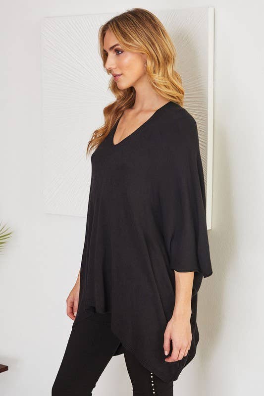 VENTI6 – Túnica - Mulher por atacado – TOP DE MALHA LEVE OVERSIZED COM DECOTE EM V DRAPEADO (2920)10