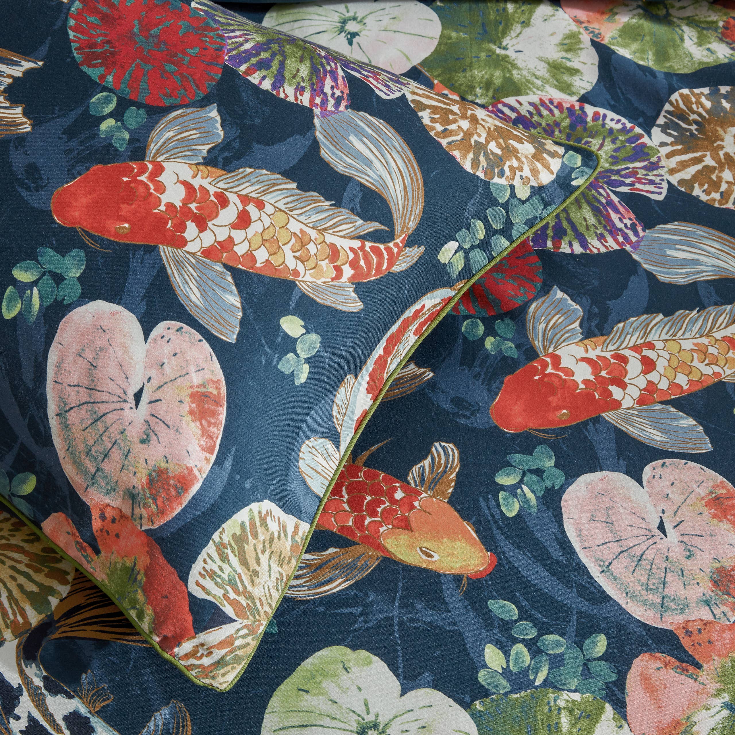 Koi Pond Reversible Duvet Cover Set Midnight for wholesale on Faire2
