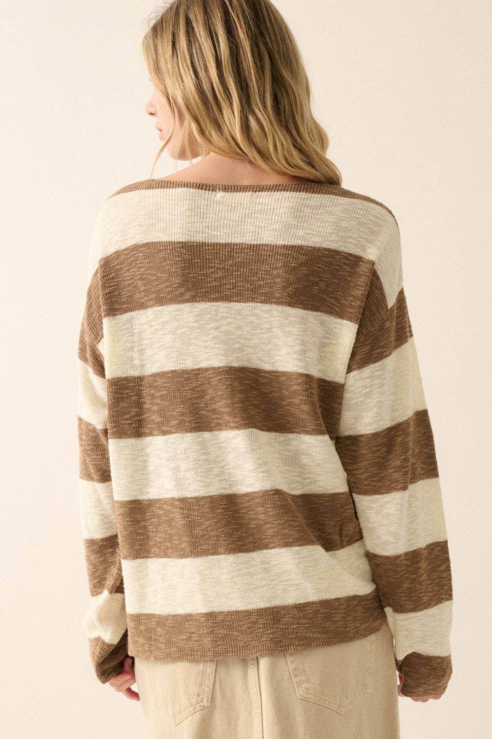Promesa USA - Wholesale Knit Sweater - Women's - Striped Ribbed-Knit Sweater11