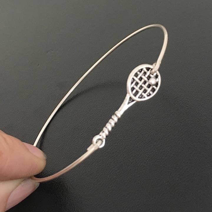 Tennis Racket Bangle Bracelet for wholesale by Frosted Willow