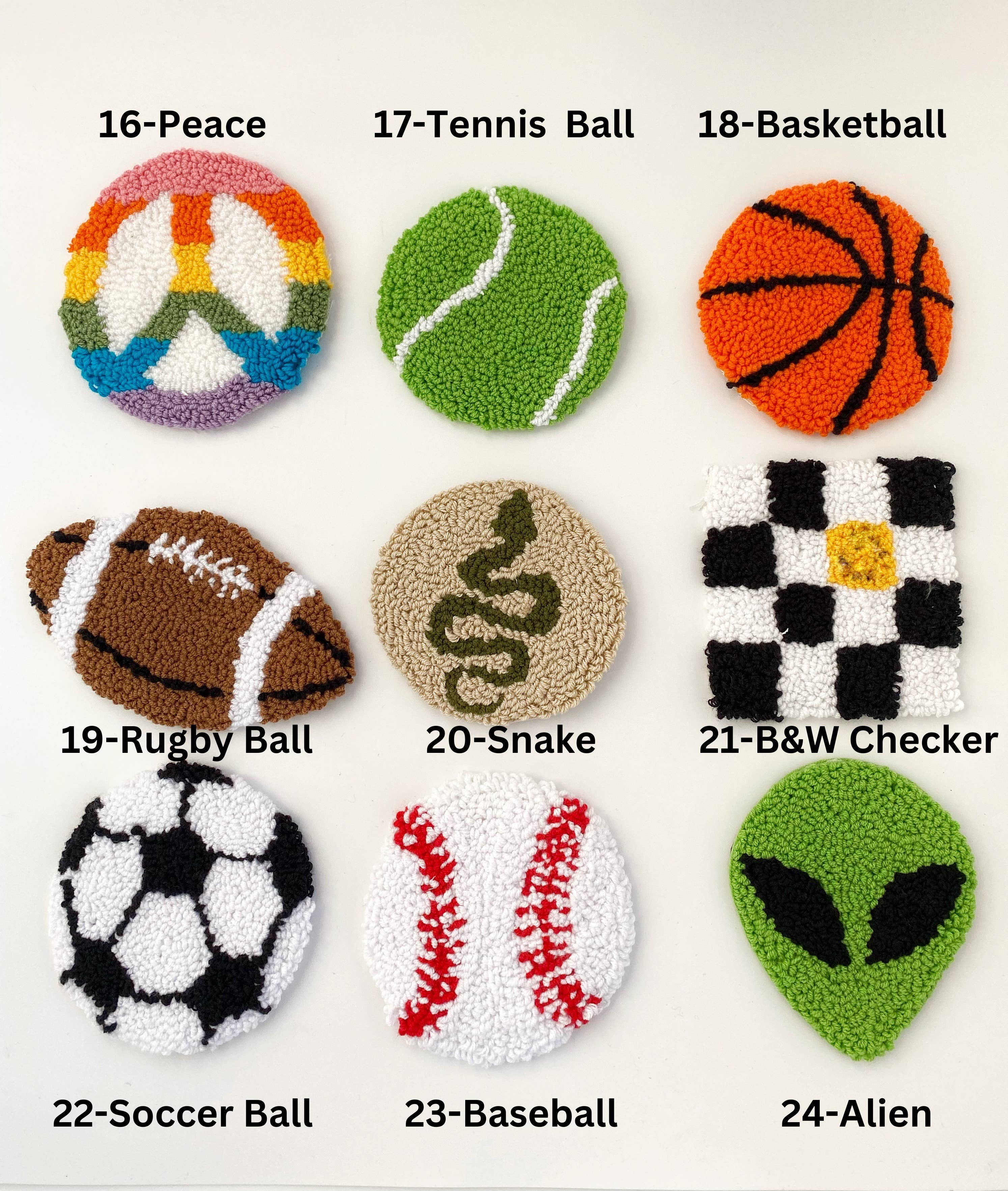 Honey Art and Nature - Wholesale Coasters - Punch Needle Coasters, Keychain, Pin, Badge,Magnet,Hair Clip4