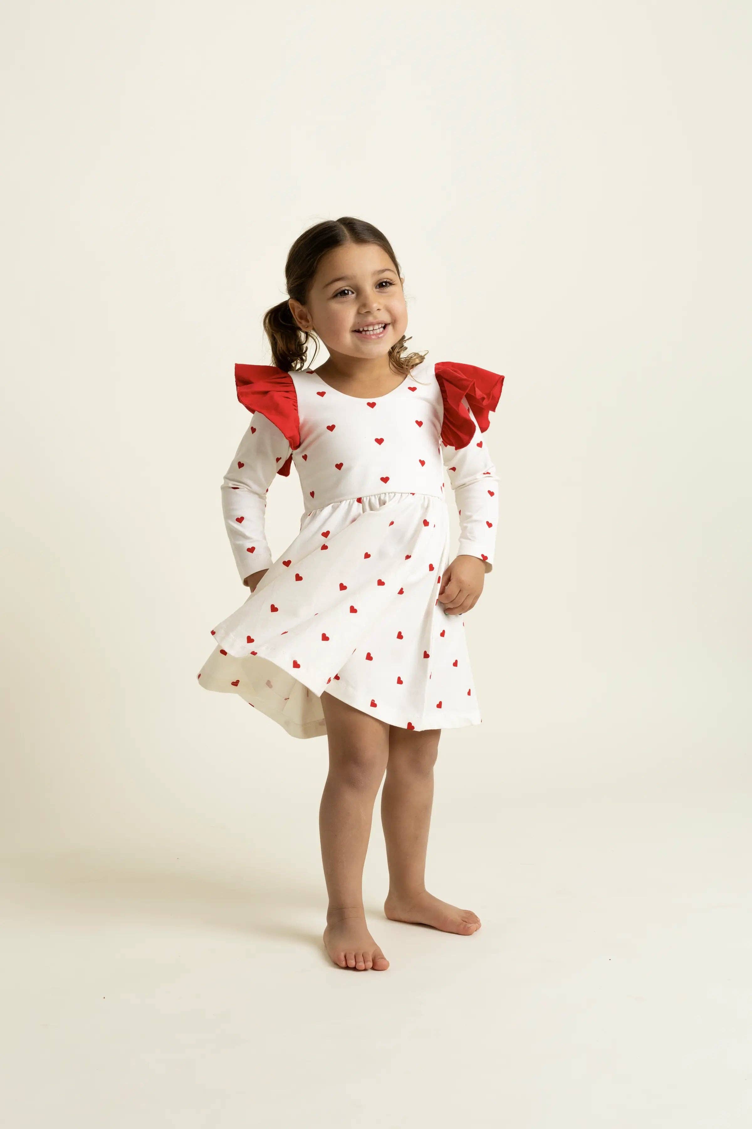 Monica + Andy - Vente Robe – enfant - Robe à volants double Saint-Valentin Let's Dance_Petits Cœurs1