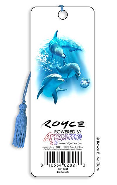 Artgame Ltd. - Wholesale Bookmark - 3D Royce bookmark - Blue Manatees1