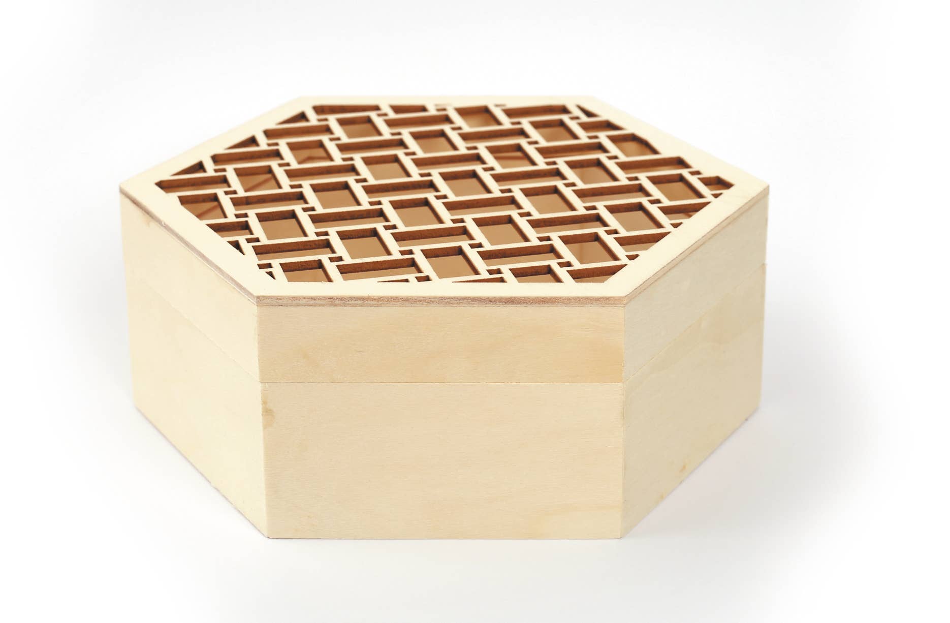 Graine Créative - Wholesale Decorative Box - OCTAGONAL LATTICE WOODEN BOX3