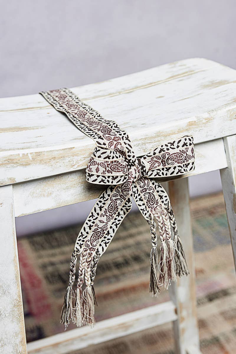 Pol Clothing - Wholesale Belt - Women's - Boho Paisley Tassel Belt2