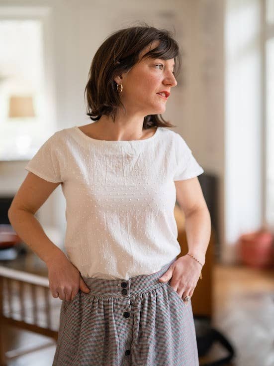 Les Petits Lots - Wholesale Skirt - Women's - France Green Houndstooth Skirt2