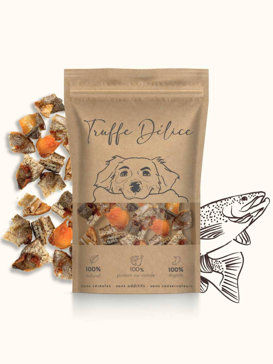 Truffe Délice - Wholesale Pet Treats - Dog - Pieces of trout with tender flesh0