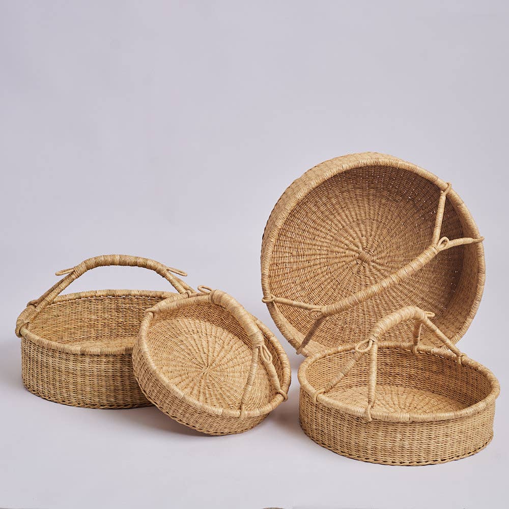 bronzeado Cestos de Colheita Artesanais para venda a revendedores na Faire12