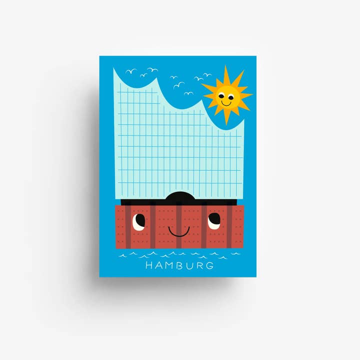 Hamburg Elbphilharmonie & Sun postcard for wholesale by Human Empire