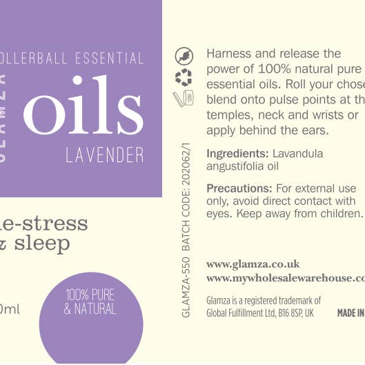 My Wholesale Warehouse - Wholesale Essential oil roll-on - Glamza Roller Ball Essential Oils 10ml