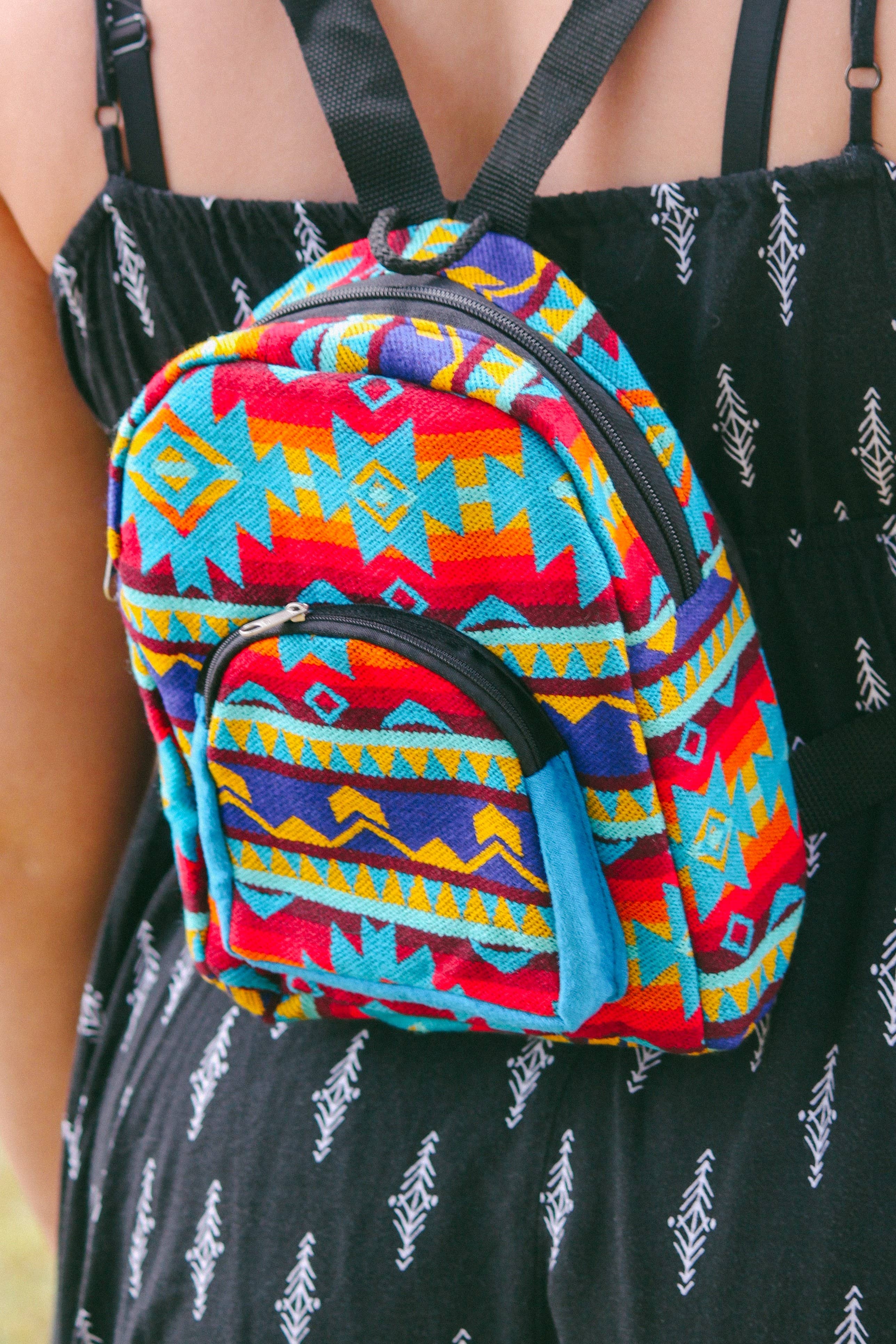 Pichincha - Vente Sac à dos – femme - Sac à dos équatorien à rayures tribales Mini « Baby »13