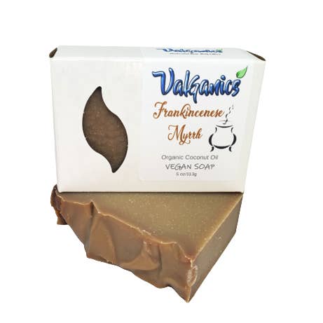 Frankincense Myrrh Vegan Soap for wholesale by Valganics Handcrafted Soap, Body & More