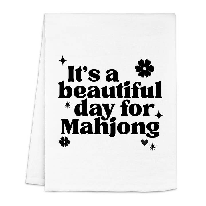 It's a Beautiful Day for Mahjong - Kitchen Towels for wholesale by Moonlight Makers