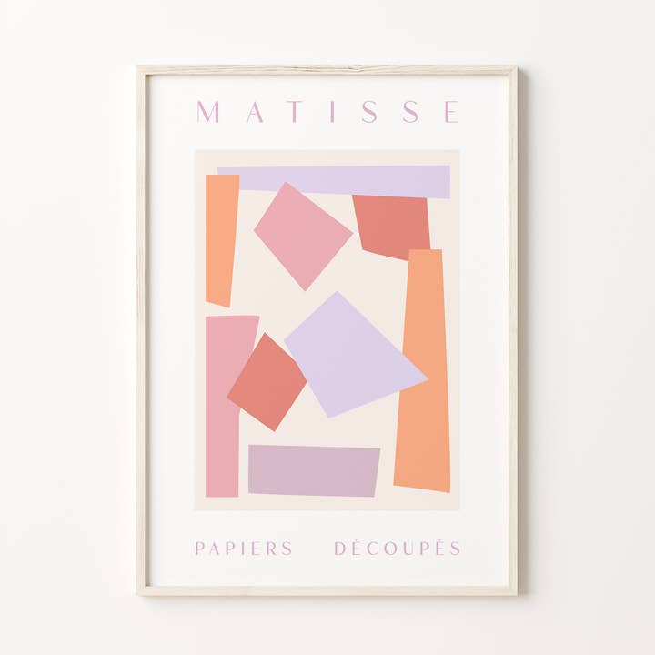 Pastelkleurige poster met uitgesneden muurafdruk voor wholesale door Peach and Home