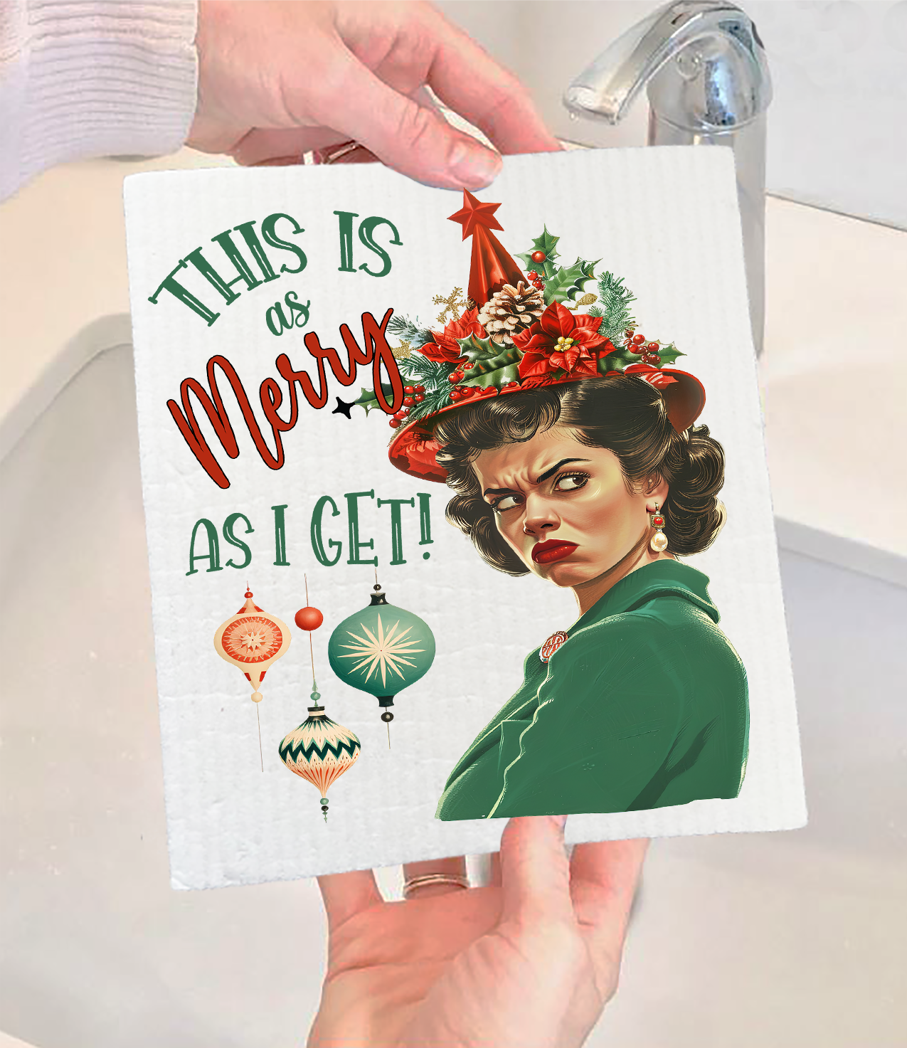 Avery Lane Gifts - Wholesale Dishcloth - Christmas Funny This is my Merry Swedish Dishcloth0