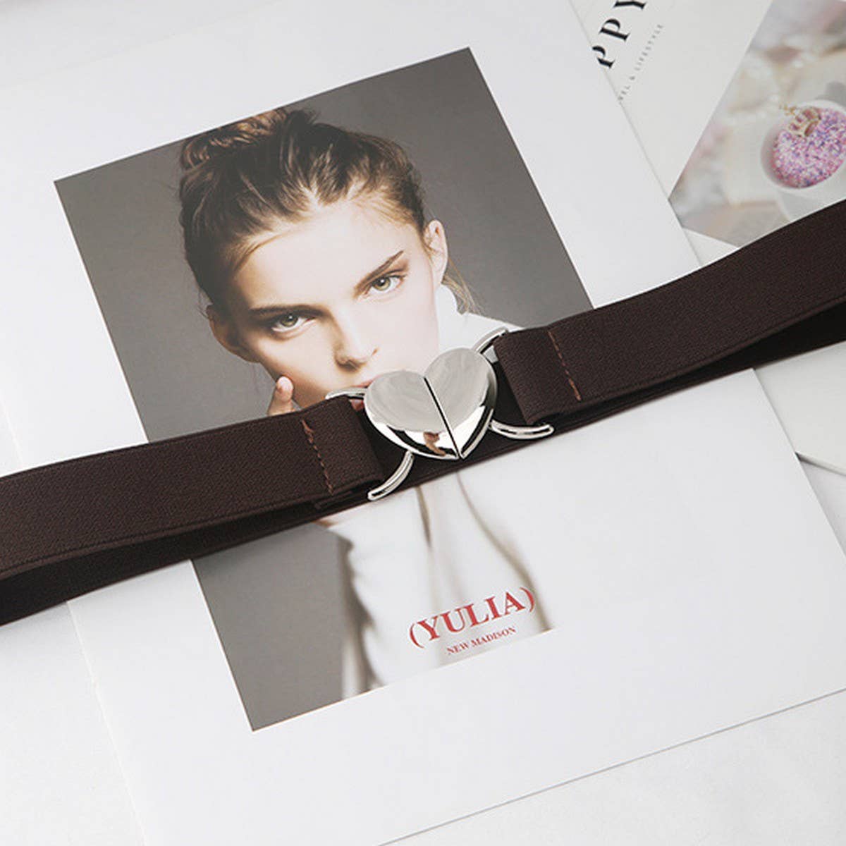 NINEXIS - Wholesale Belt - Women's - CWABE0562_LOVE BUCKLE ELASTIC BELT5