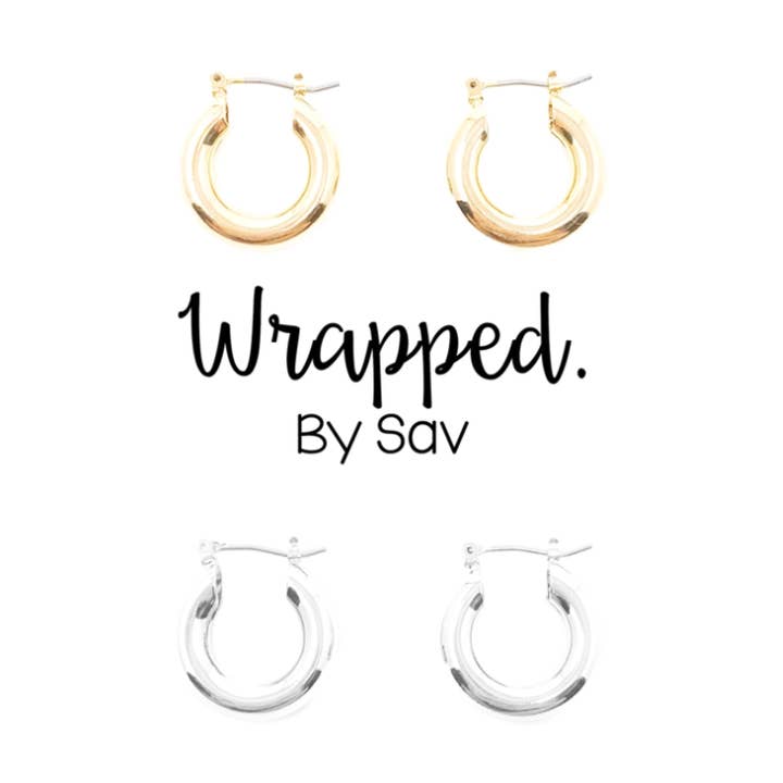 Wrapped. By Sav - Wholesale Hoop Earrings - Mini Chunky Hoops0