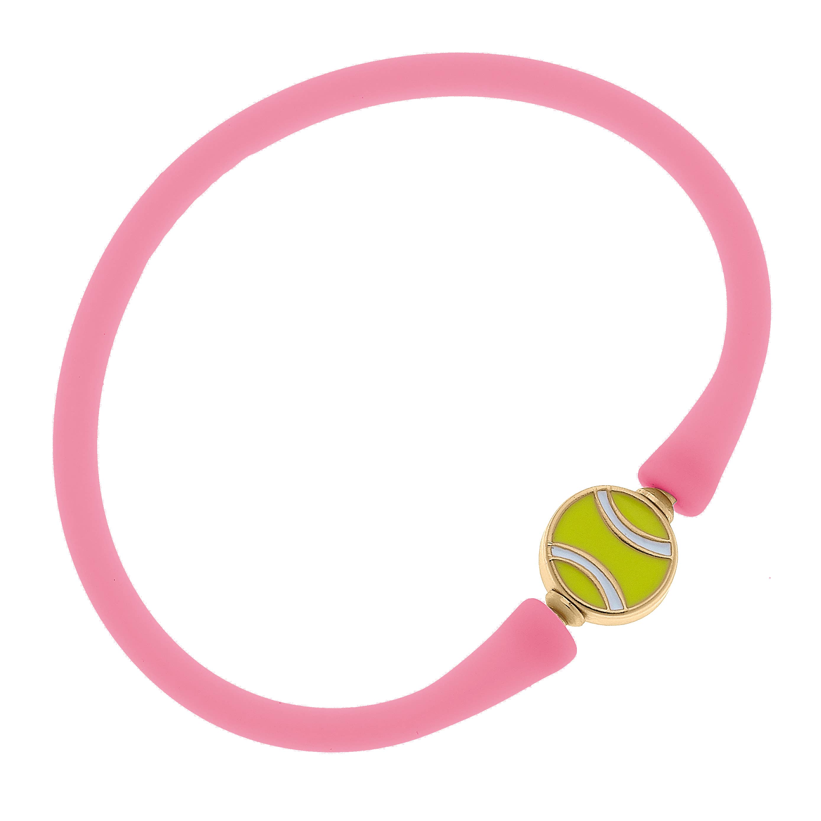 Canvas Style - Venta al por mayor Brazalete - Pulsera Bali de silicona con pelota de tenis esmaltada6