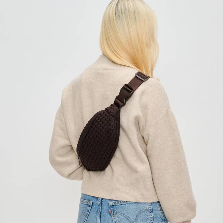 Sol and Selene - Vente Sac ceinture – femme - Sac banane tissé en néoprène Aim High152