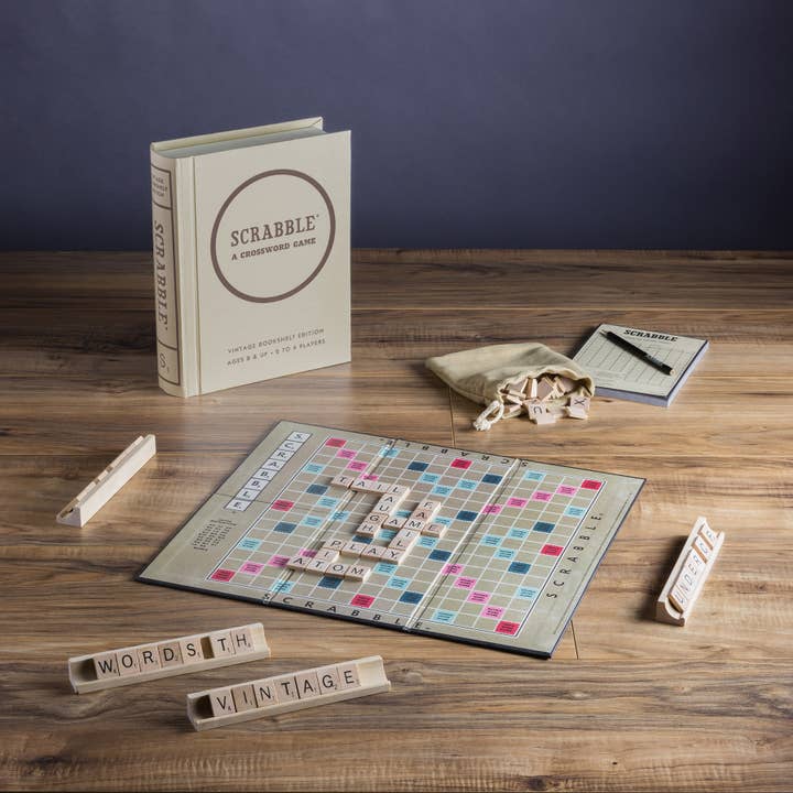 WS Game Company - Wholesale Board Game - Scrabble Vintage Bookshelf Edition