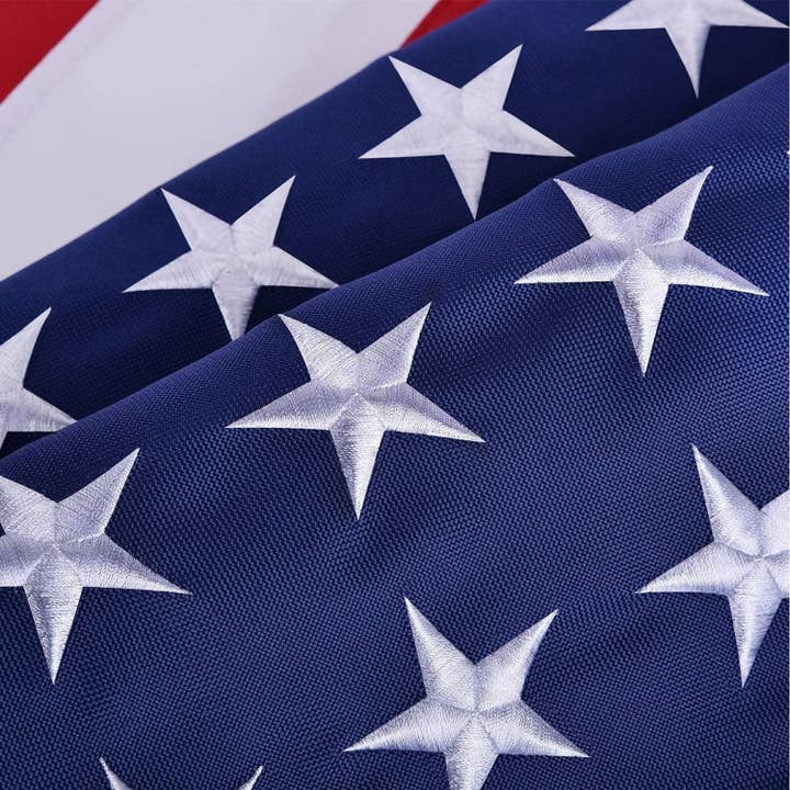 American Smart - Wholesale Flag - American Flag 10x15 ft 8x12 ft 6x10 ft 5x8 ft 4x6 ft 3x5 ft 2x3 ft Outdoor Heavy Duty Embroidered Stars USA Flag Sewn Stripes Fade Resistance Brass Grommets All Weather UV Active6