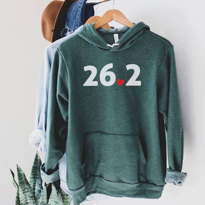 Marathon 26.2 Heart Hoodie Sweatshirt for wholesale by Keen Bee Studio