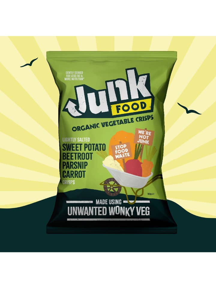 Junk Organic Vegetable Crisps - Mixed Veg: 100g x 12 for wholesale by Junk Crisps
