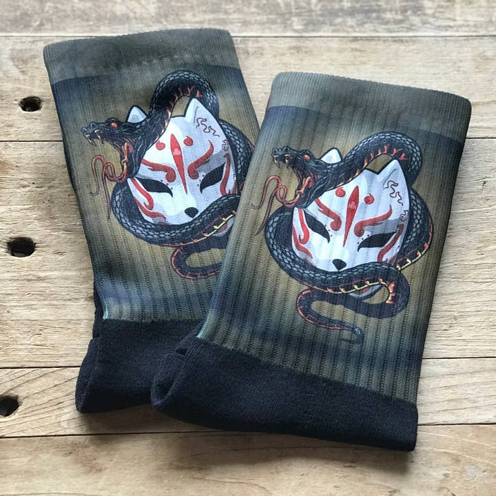 Slangeindpakket japansk kunstmaske crew-sokker for engroshandel hos Simply Me • Gentlemen Est. 2017 LLC