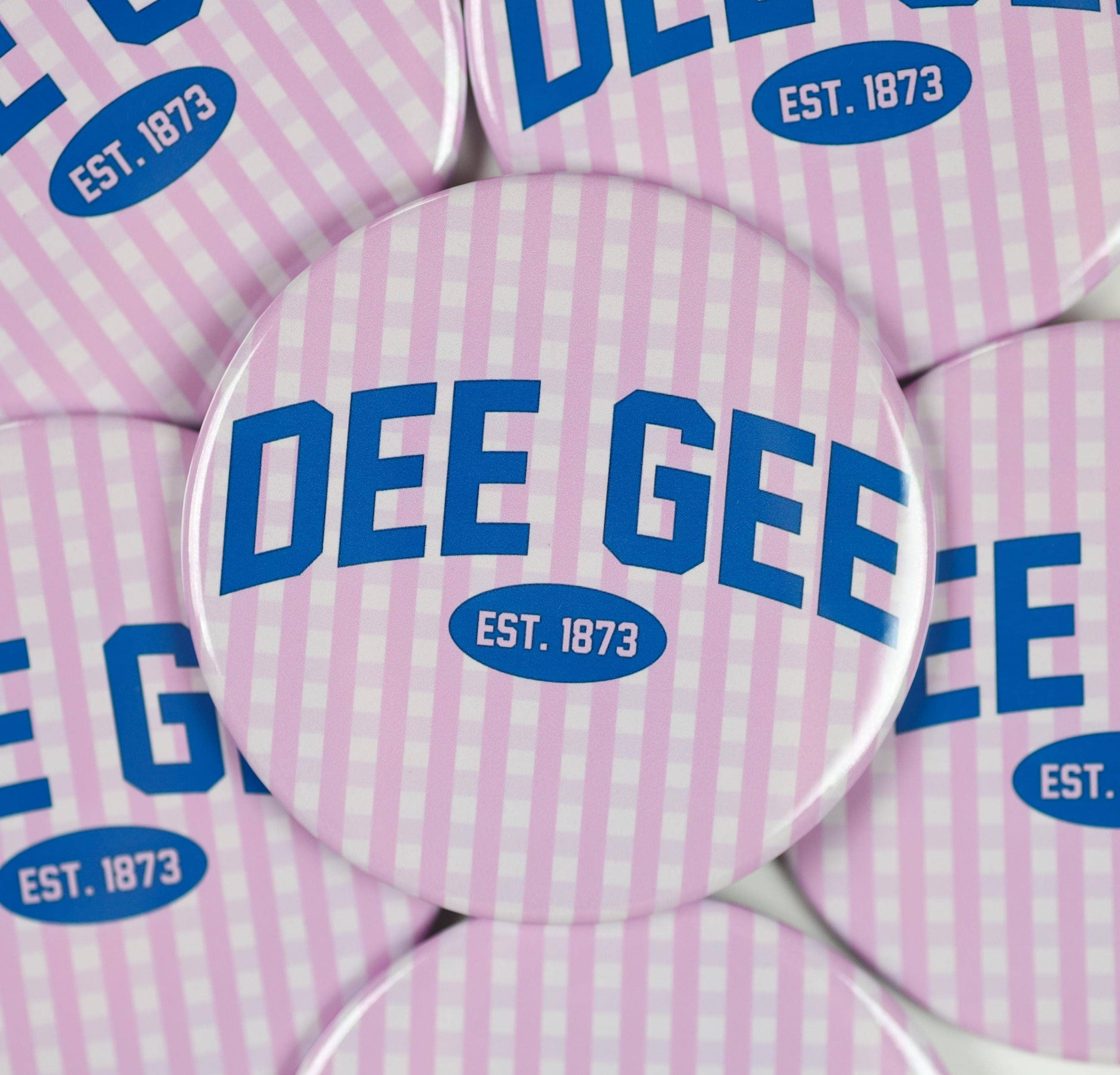 Tailgated Co. - Wholesale Lapel Pin/Button - Delta Gamma Gingham Button