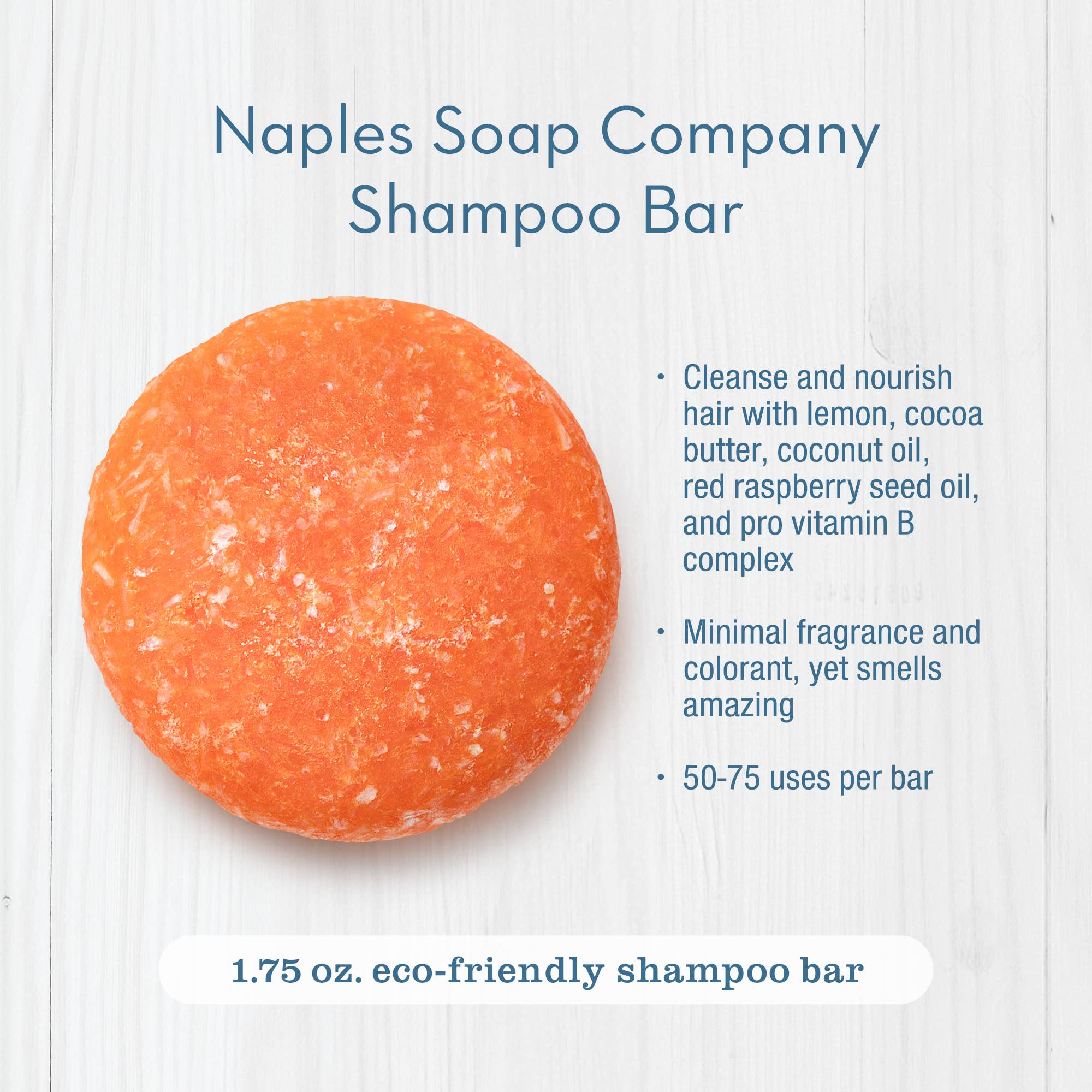 Naples Soap Company | Clean Beauty, Natural Bath & Body - Wholesale Shampoo Puck/Solid Shampoo - Florida Fresh Shampoo Bar – Citrus Infusion
5