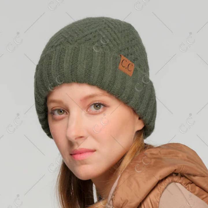 Treasure Bank – wholesale Beanie – Women's – C.C CRISS-CROSS PATTERN CUFF BEANIE HAT4