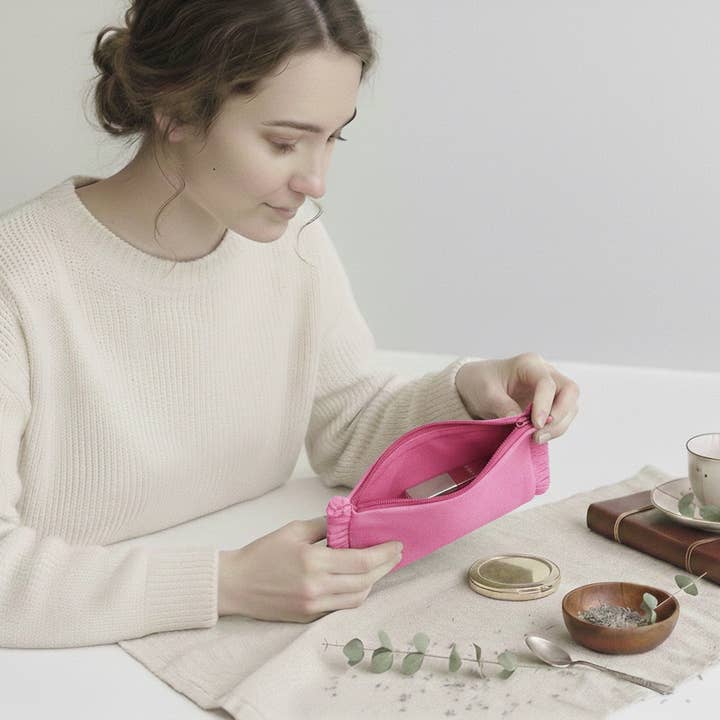 House of Kraft - Wholesale Pouch - Women's - Canvas Ruffle Pouches | Canvas Travel Pouches | Zipper Pouch37