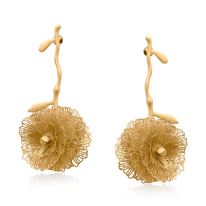 Boucles d'oreilles bouquet de fleurs de fin d'été Siena pour la vente par Big Metal London