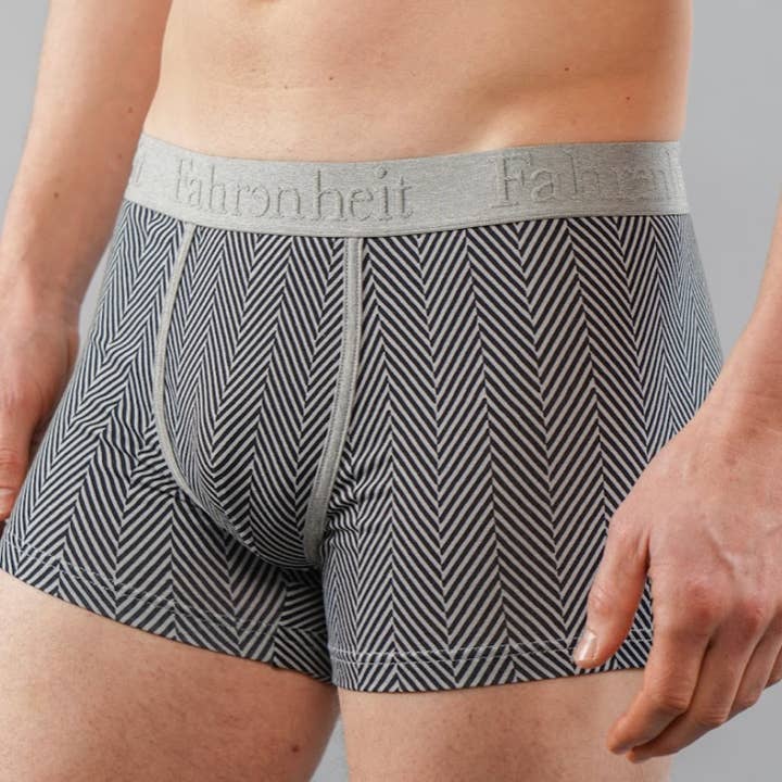 Sous-vêtements Trunk/Boxer classique en coton à chevrons pour hommes pour la vente par Fahrenheit