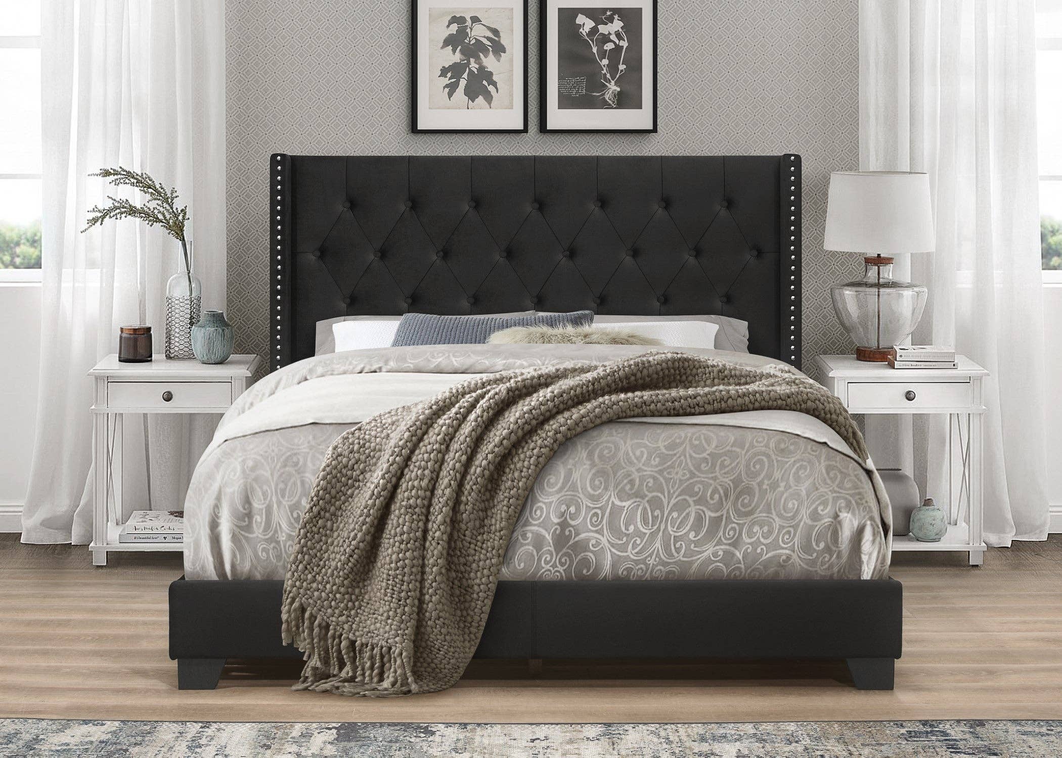 Home Design - Wholesale Bed - Brady Tufted Wingback Upholstered Panel Bed8